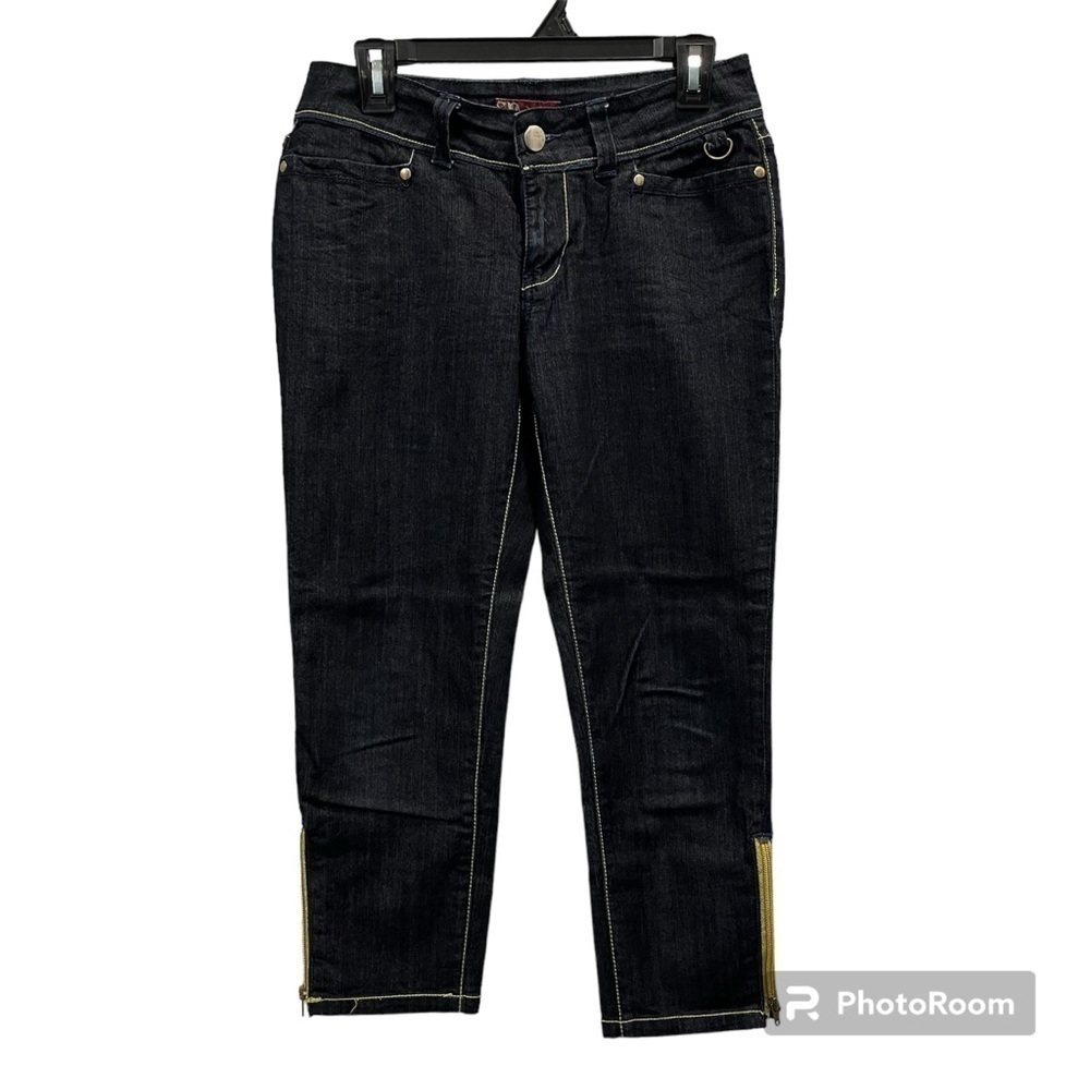 SB Denim dark wash yellow zippers size 5/6